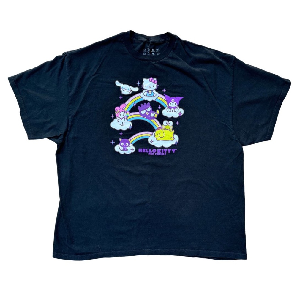Black Sanrio Hello Kitty Rainbow T-Shirt - Women’s Plus Size 3X